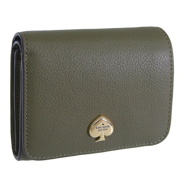 ケイトスペード 財布 レディース 二つ折り財布 アウトレット品 レザー グリーン kayla pebbled leather small KK056-300 KATE SPADE