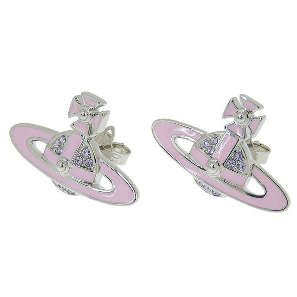 ヴィヴィアンウエストウッド アクセサリー レディース ピアス アウトレット プラチナム×ピンク NEIL MINI BAS RELIEF PENDANT EARRINGS 6201032402P595