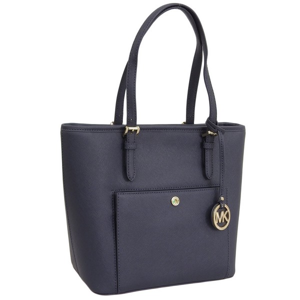 マイケルコース バッグ レディース トートバッグ レザー ネイビー JET SET ITEM MD TZ SNAP PCKT TOTE 30S6GTTT2L-414 MICHAEL KORS|marcadimoda