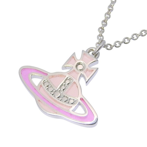 ヴィヴィアンウエストウッド アクセサリー レディース ネックレス シルバー×ピンク CONCETTA BR PENDANT NECKLACE 630203F002P524 VIVIENNE WESTWOOD