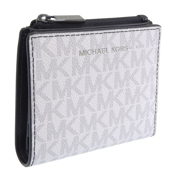マイケル教科課程 紙入れ メンズ 二つ折り紙入れ 逃げ口 上塗り 帆布 白いこと COOPER SQUARE ZIP WALLET 36S5LCOE8B-BRIWHT MICHAEL KORS