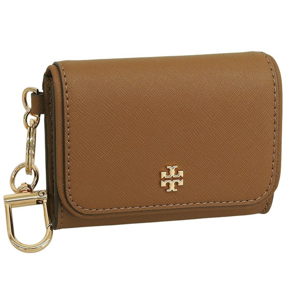 トリーバーチ 小物 レディース カードケース アウトレット OS レザー ブラウン EMERSON FLAP CARD CASE 157146-909 TORY BURCH｜marcadimoda