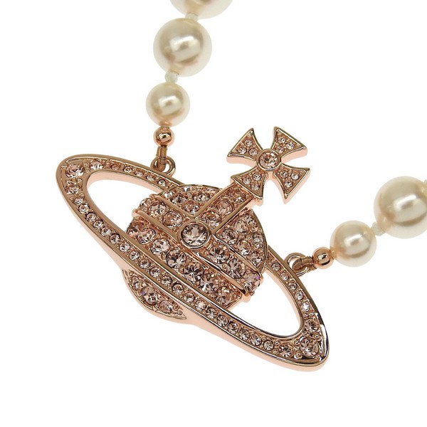 ヴィヴィアンウエストウッド アクセサリー レディース ネックレス ピンクゴールド ONE ROW PEARL BAS RELIEF 6301010602G128 VIVIENNE WESTWOOD