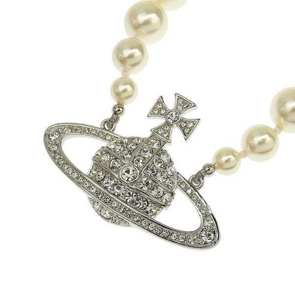 ヴィヴィアンウエストウッド アクセサリー レディース ネックレス プラチナム ONE ROW PEARL BAS RELIEF 6301010602P104 VIVIENNE WESTWOOD|marcadimoda