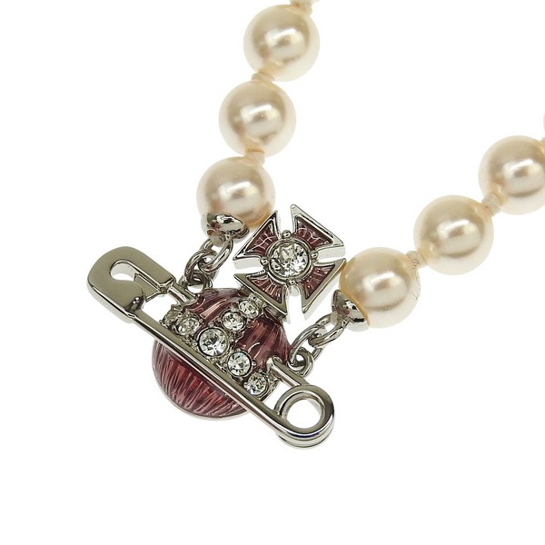 ヴィヴィアンウエストウッド アクセサリー レディース ネックレス プラチナム KITTY PEARL NECKLACE 6301011O02P638 VIVIENNE WESTWOOD