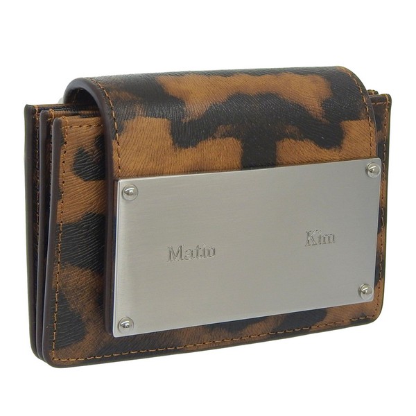 マーティンキム 小物 レディース カードケース レザー ブラウン レオパード ACCORDION WALLET MK2500WL001VLEO Matin Kim