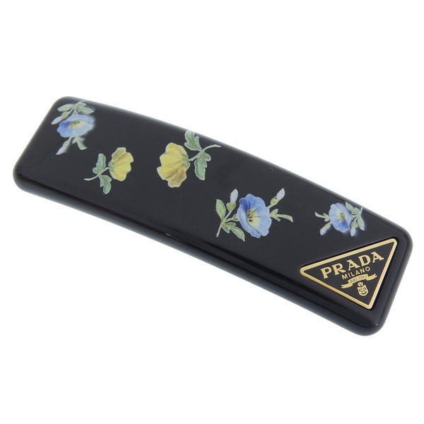 楽天市場】プラダ PRADA ヘアクリップ ヘアピン ブラック レディース