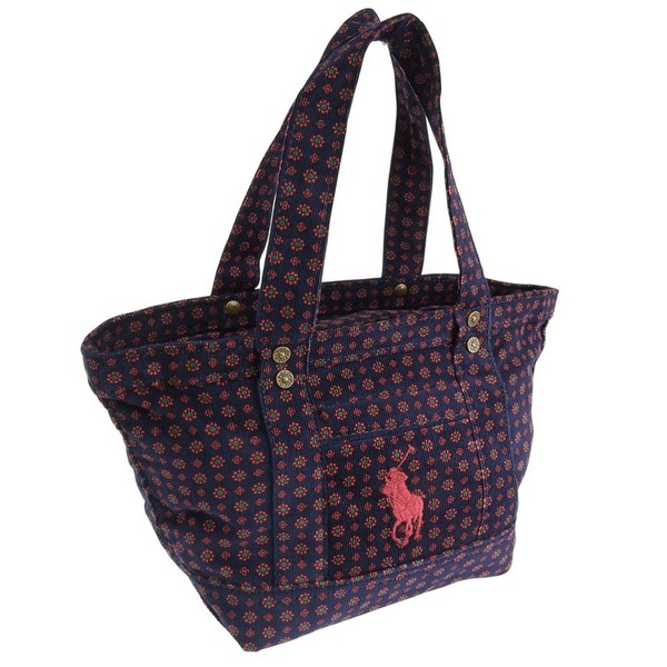 ラルフローレン バッグ レディース ハンドバック コットン ネイビーマルチ 2AR067BCV RALPH LAUREN