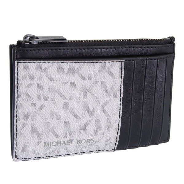 マイケルコース 小物 メンズ カードケース アウトレット ホワイト COOPER SLIM ZIP WALLET 36T4LCOZ7B-BRIWHT MICHAEL KORS