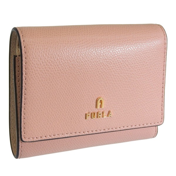 フルラ 紙入れ レディース 三つ折り紙入れ 逃げ口 なめし革 サクラ色 FURLA CAMELIA S COMPACT WALLET TROFOLD WP00454ARE0003790S FURLA