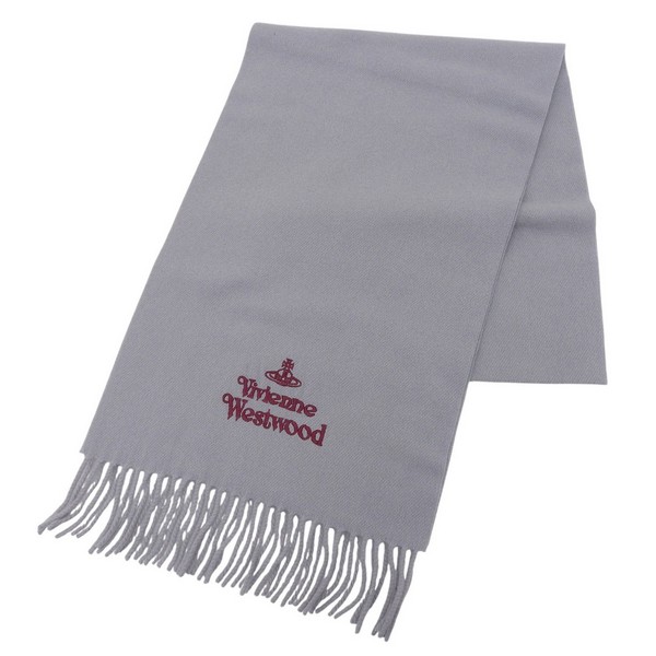 ヴィヴィアンウエストウッド 衣類 レディース マフラー ウール グレー EMBROIDERE LOGO 81030007W00Q7P403 VIVIENNE WESTWOOD