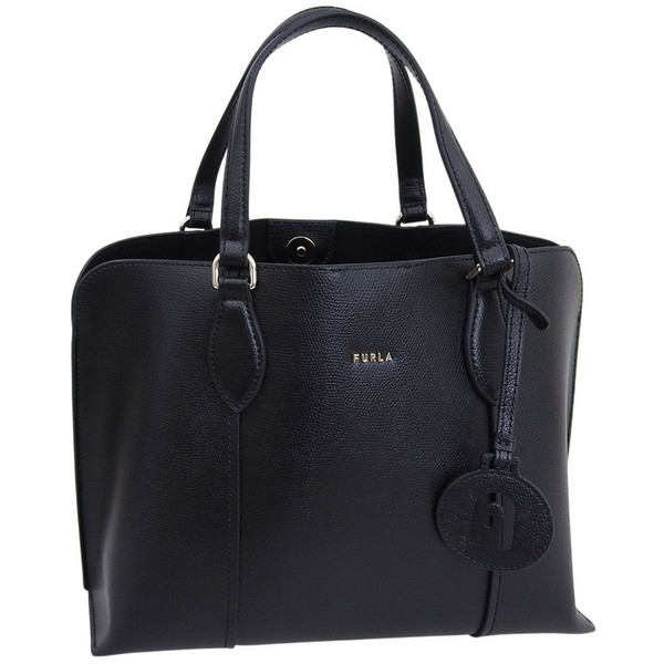フルラ バッグ レディース トートバッグ アウトレット レザー ブラック VITTORIA NEW-M TOTE BAG WB01510ARE000O6000 FURLA