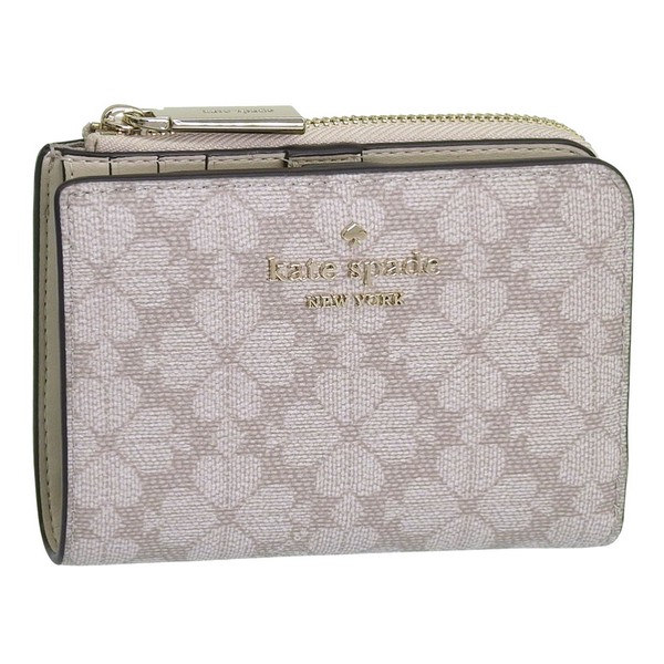 ケイトスペード 財布 レディース 二つ折り財布 アウトレット ベージュ WALLETS SM LZIP WAL KN768-250 KATE SPADE