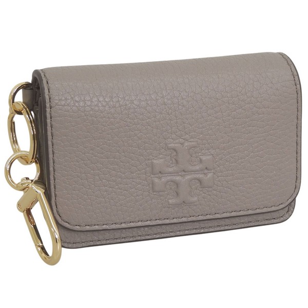 トリーバーチ 小物 レディース カードケース アウトレット レザー グレージュ THEA FLAP CARD CASE 159428-082 TORY BURCH