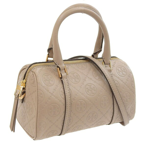 トリーバーチ バッグ レディース ショルダーバッグ レザー ベージュ T MONOGRAM LEATHER PETTIE MINI BARREL BAG 164873-200 TORY BURCH