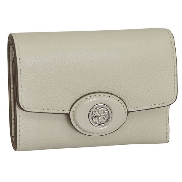 トリーバーチ 財布 レディース 三つ折り財布 アウトレット レザー グリーン ROBINSON PEBBLED SMALL WALLET 165002-300 TORY BURCH