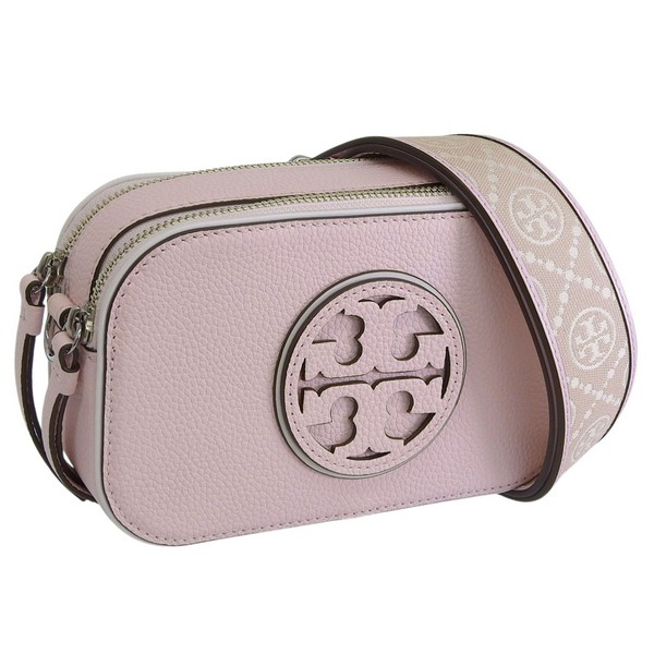 トリーバーチ 御徒面子 レディース ショルダーバッグ なめし革 ペルー共和国サクラ色 MILLER PATENT BORDER MINI CROSSBODY BAG 171957-650 TORY BURCH