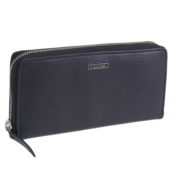 カルバンクライン 紙入れ メンズ 長紙入れ なめし革 黒いこと ZIP AROUND 31CK190006 CALVIN KLEIN
