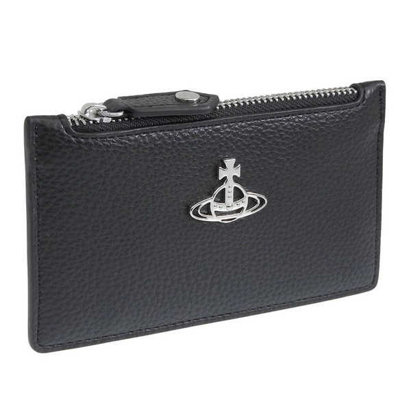 ヴィヴィアンウエストウッド 小物 レディース カードケース ブラック RE VEGAN GRAIN SLIM LONG CARD HOLDER 51110039S000DN403 VIVIENNE WESTWOOD|marcadimoda