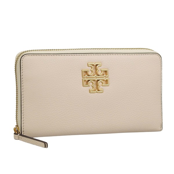 トリーバーチ 札入れ レディース 長札入れ なめし革 象牙色 BRITTEN ZIP CONTINENTAL 141004-122 TORY BURCH