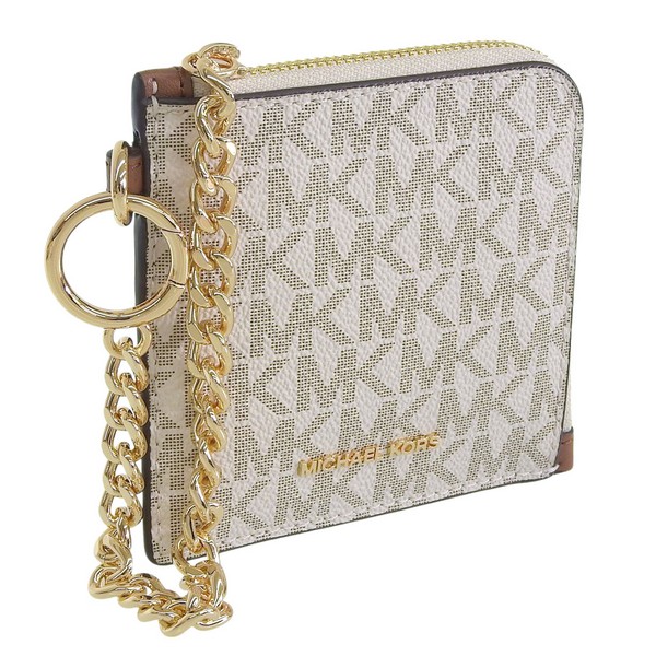 マイケルコース 小物 レディース カードケース アウトレット ホワイト JET SET TRAVEL MD ZA WALLET W/CHAIN 35S6GTVC6B-VANILLA MICHAEL KORS|marcadimoda