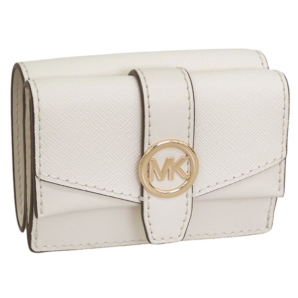 マイケルコース 財布 レディース 三つ折り財布 アウトレット レザー ホワイト GREENWICH D35F5GGRD0L-171 MICHAEL KORS|marcadimoda