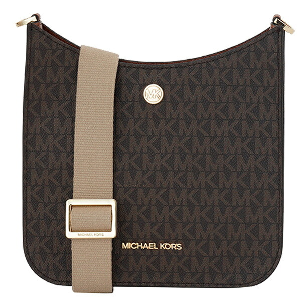 マイケル マイケルコース MICHAEL MICHAEL KORS 斜めがけショルダーバッグ アウトレット 35s1g7bm1b-brown ブラウン PVC レザー 金具ゴールド｜marcadimoda