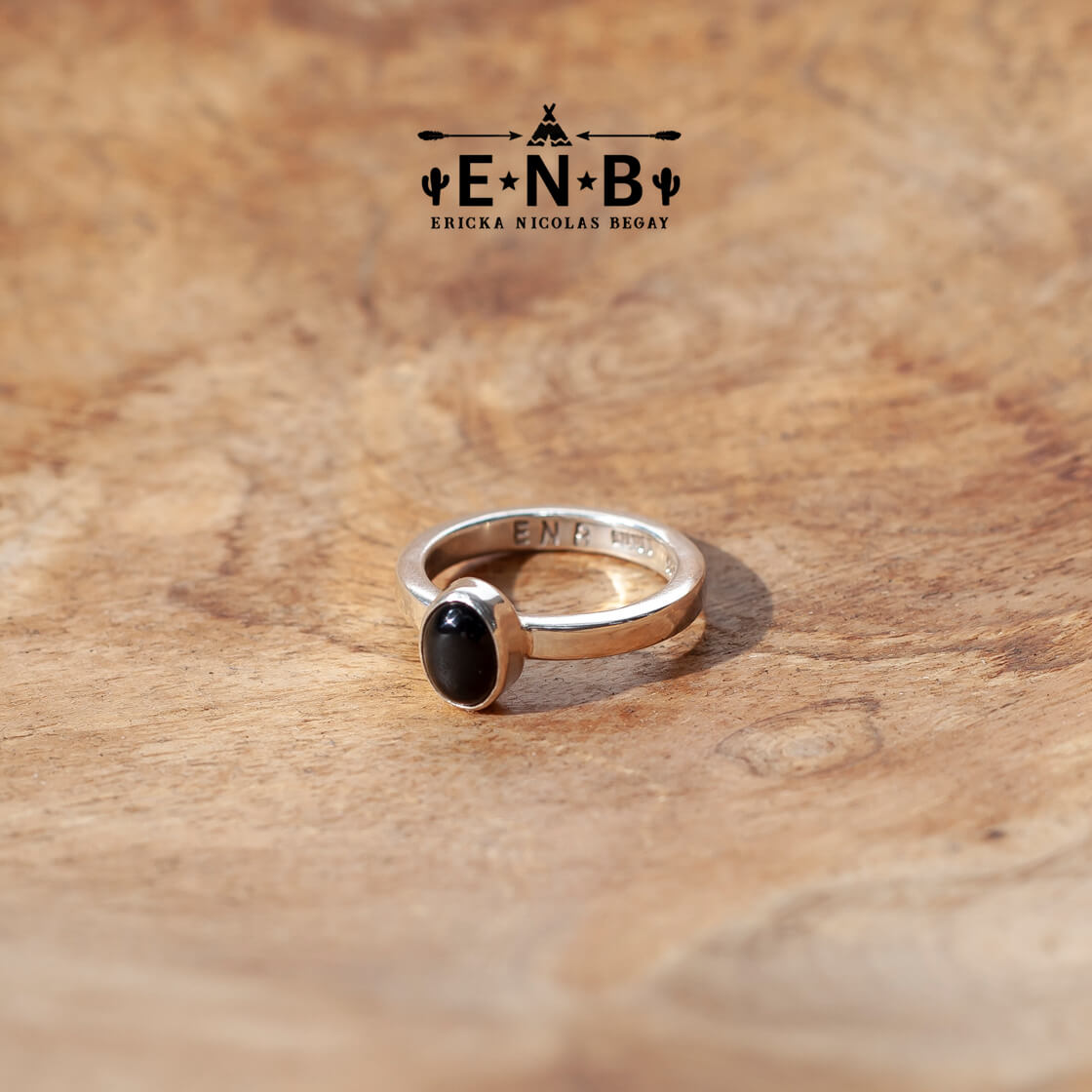 ERICKA NICOLAS BEGAY エリッカ ニコラス ビゲイ オニキス×シルバー リング 指輪 ナバホ インディアンジュエリー|MARC ARROWS店