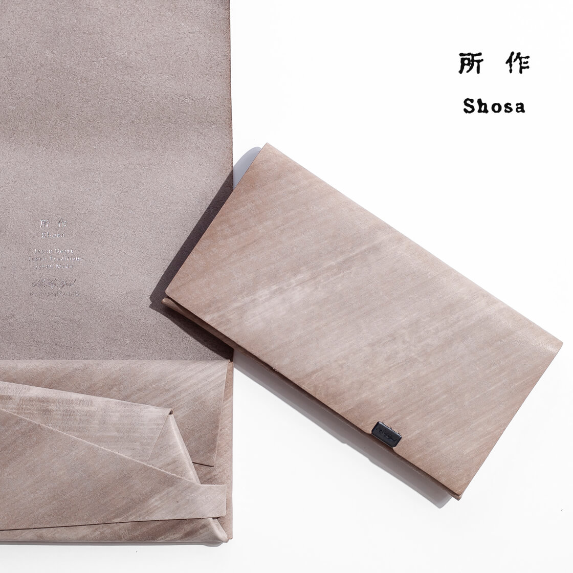 振る舞い shosa 長銭入れ ロングウォレット 革の水墨画 スモーキングレー 本革 なめし革 日本製 メンズ レディース