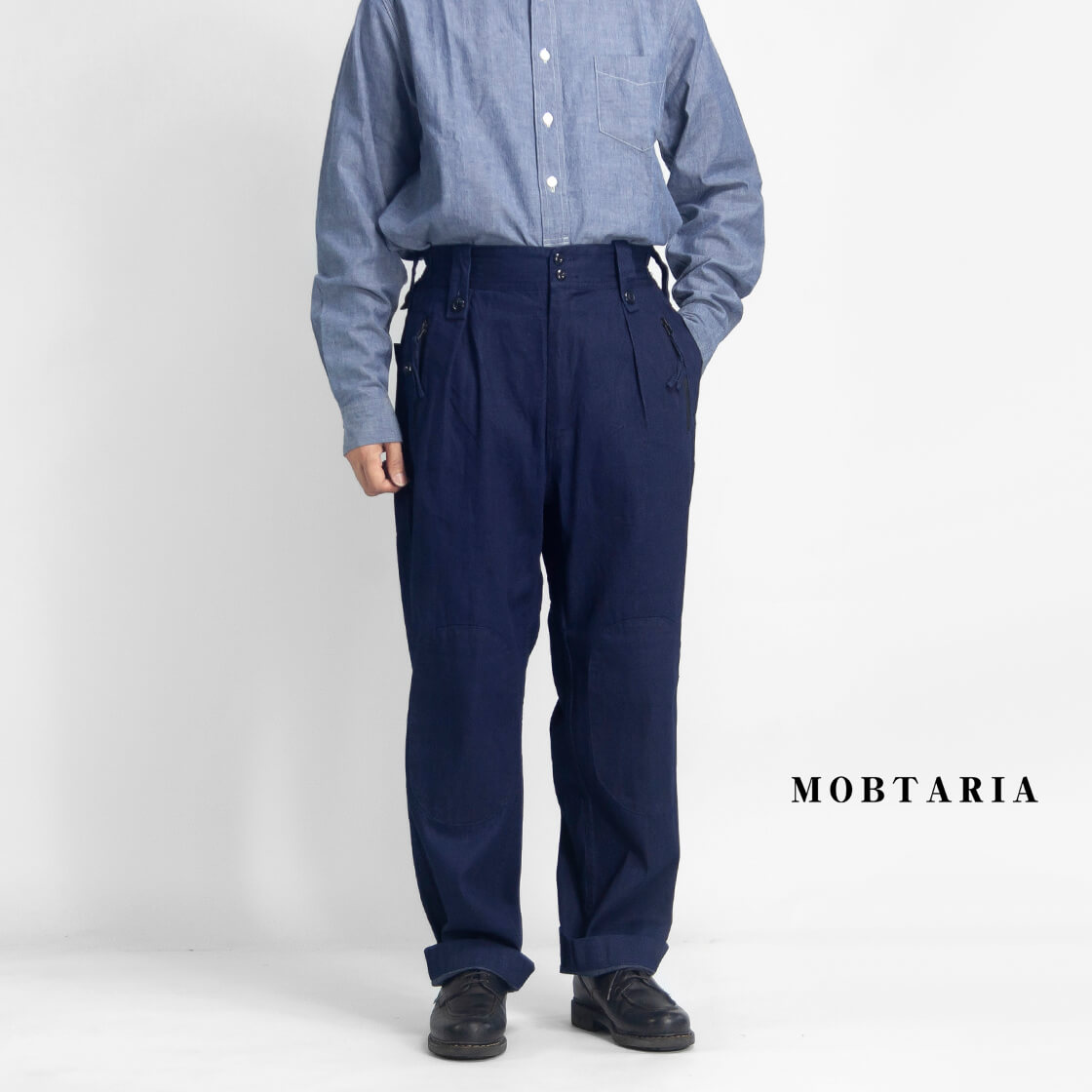 【セール価格】MOBTARIA モブタリア デニム コンバットモンキートラウザーズ ミリタリーパンツ 日本製 セットアップ対応 メンズ｜MARC ARROWS店