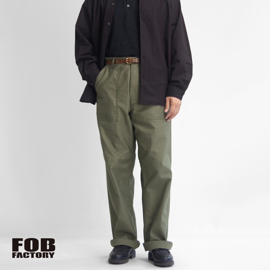 【4/1より値上げ】FOB FACTORY FOBファクトリー バックサテン ベイカーパンツ タイプ2 F0540 ファティーグパンツ 日本製 メンズ