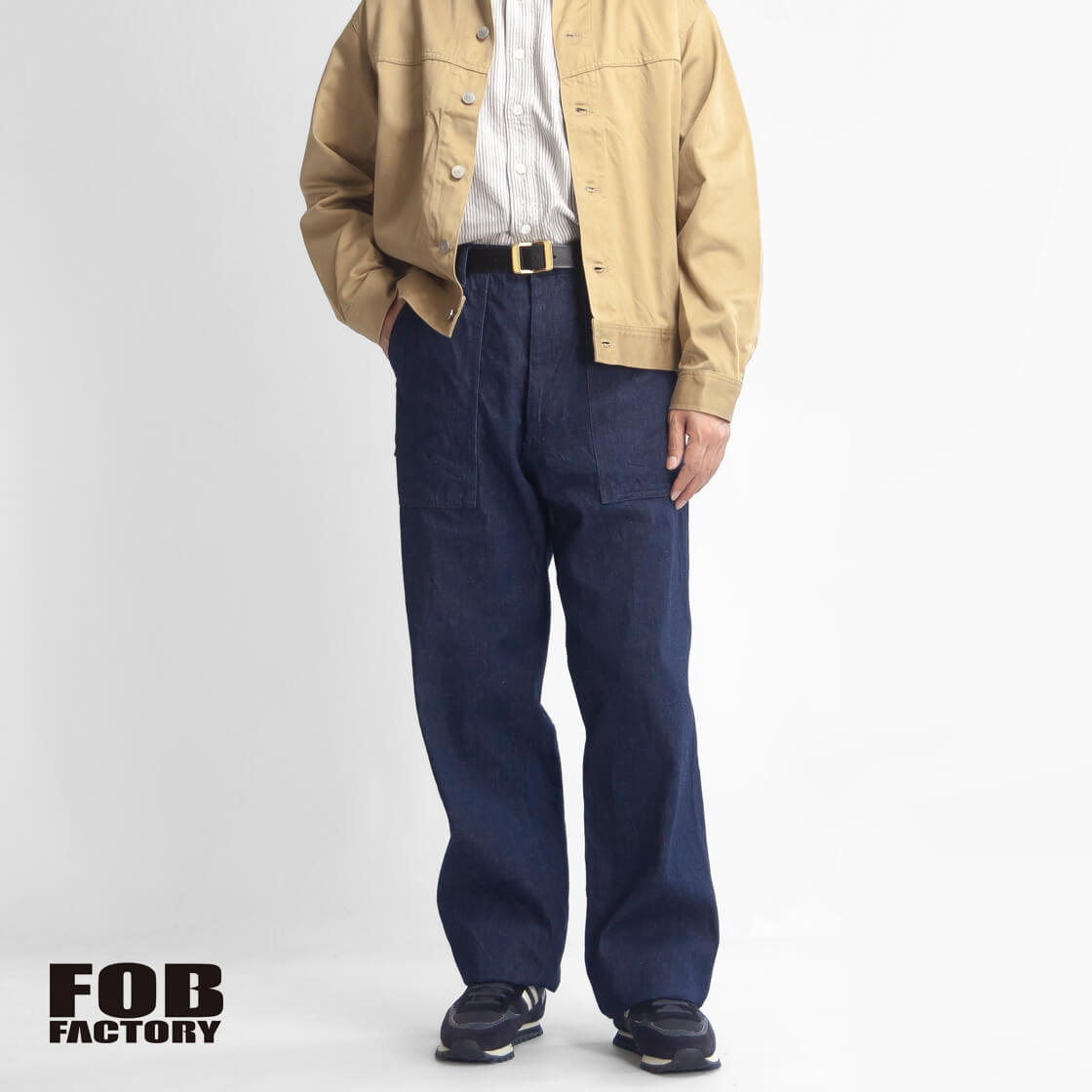 FOB FACTORY FOBファクトリー 888デニム ベイカーパンツ f0541 ファティーグパンツ 日本製 メンズ｜MARC ARROWS店