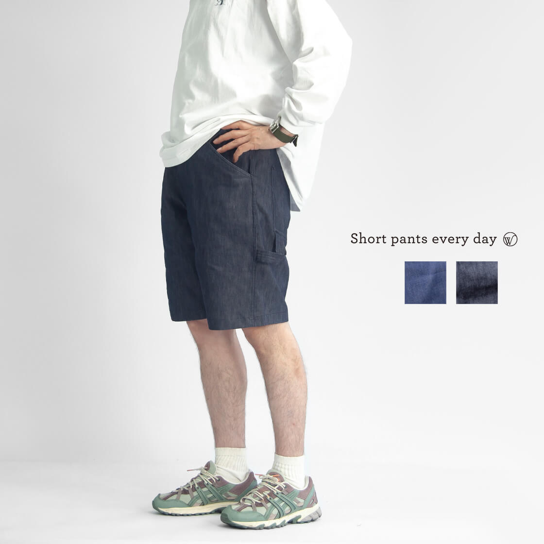 【セール価格】Short pants every day ショートパンツエブリデイ クールマックスデニム ペインターショートパンツ 日本製 メンズ