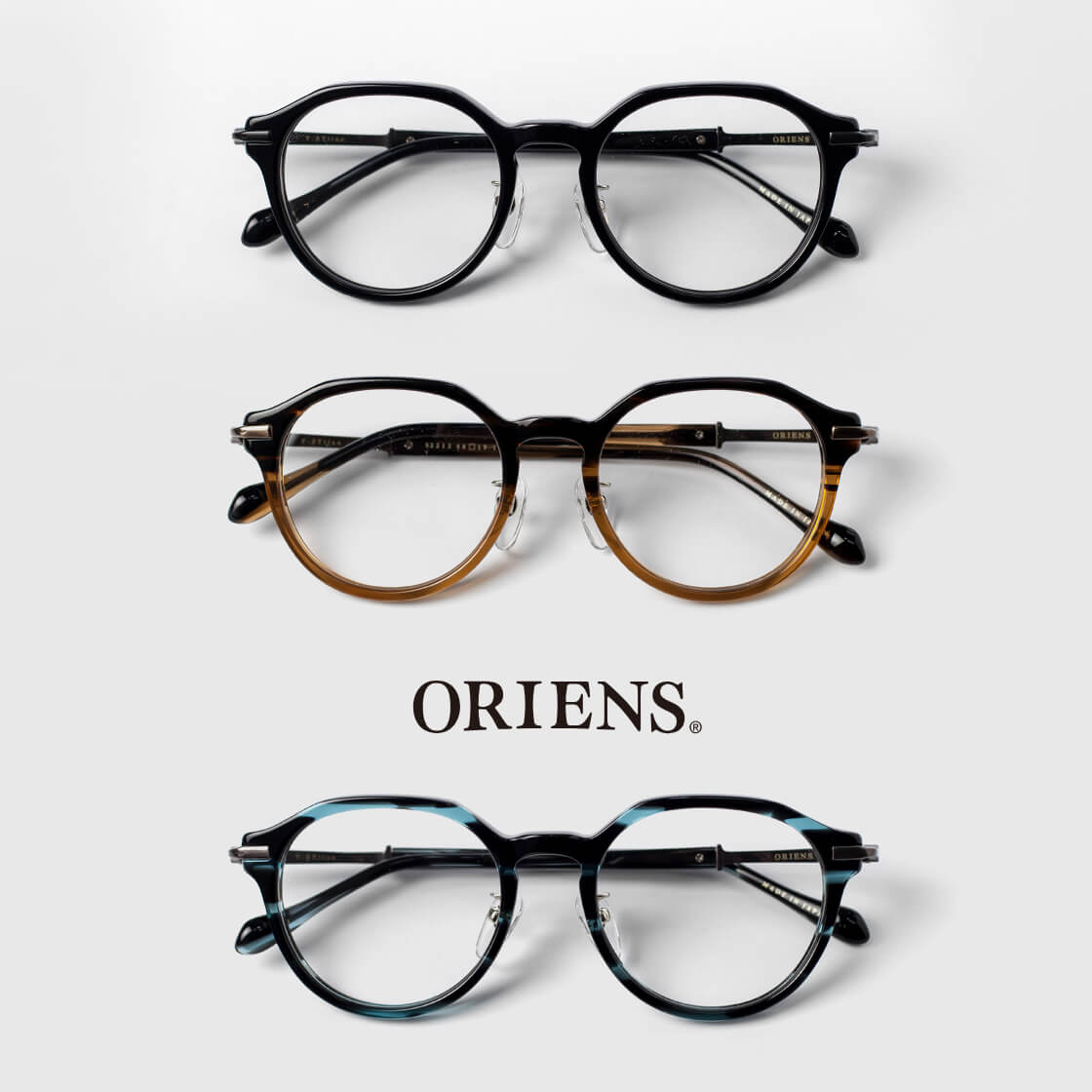 ORIENS オリエンス クラウンパントフレーム コンビ チタン S2212 日本製 鯖江 メガネ 度付き 伊達|MARC ARROWS店