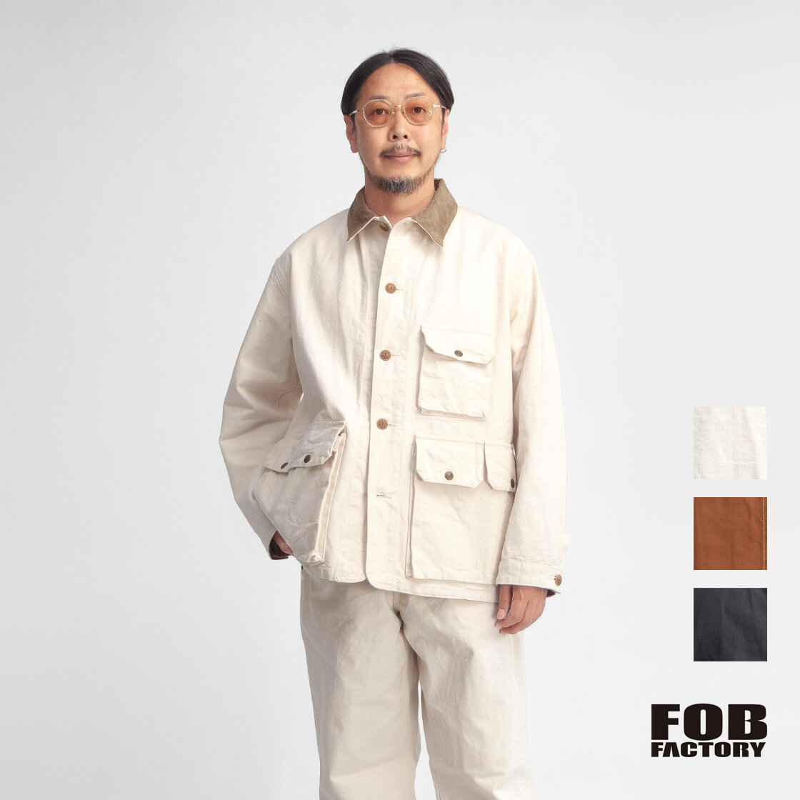 FOB FACTORY FOBファクトリー コットンダック ハンティングジャケット F2458 日本製 メンズ