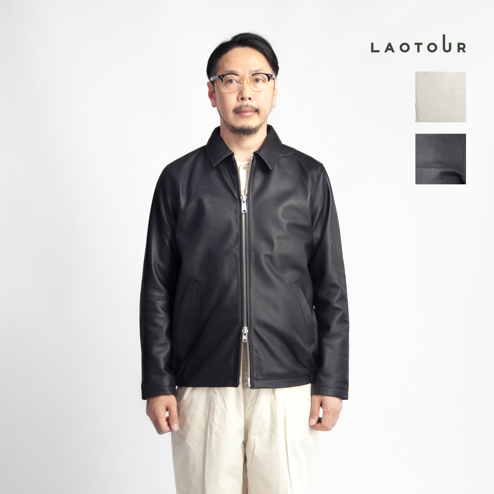 楽天市場】【セール価格】LAOTOUR 本革 ラムレザー スウィングトップ