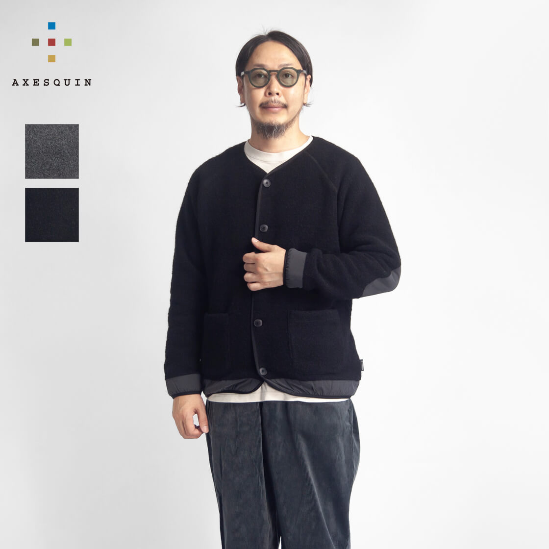 【大売り出し通貨価値】AXESQUIN アクシーズクイン ウールボアカーディガン メンズ