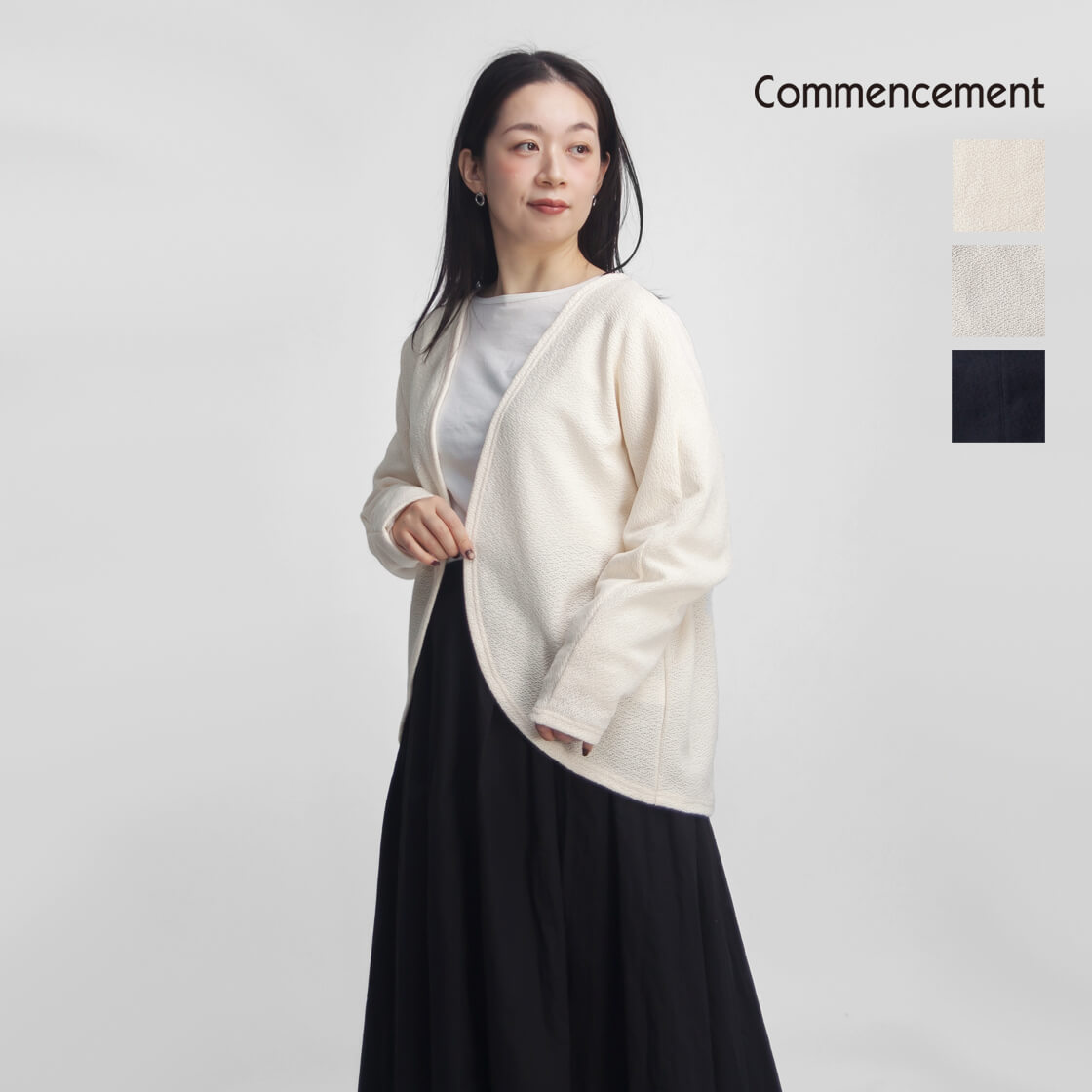 Commencement コメンスメント カーディガン 薄手ニット ドルマンスリーブ 日本製 C-329 レディース 9,438円