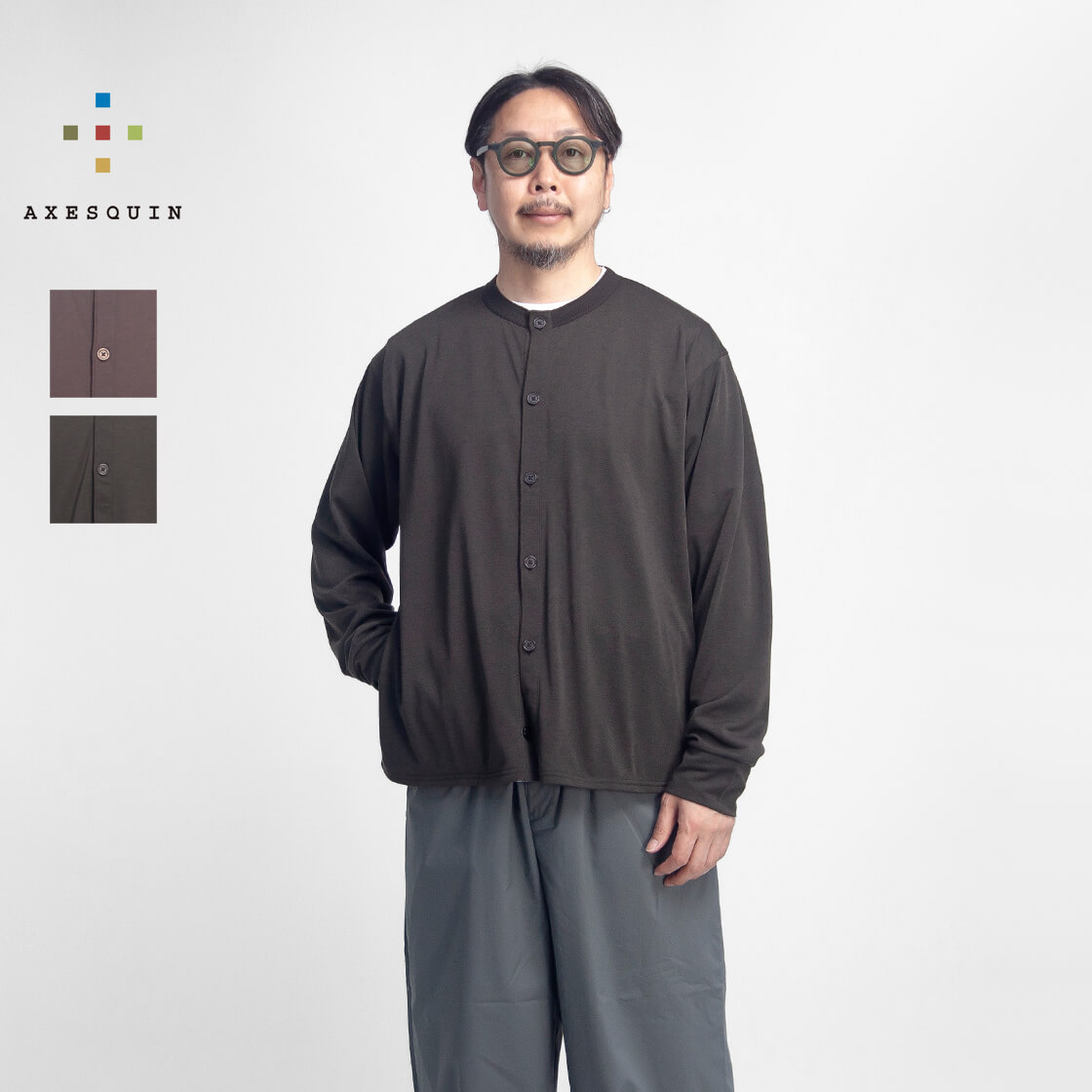 AXESQUIN アクシーズクイン クイック素っ気ない 労働者の一団のど首 ジレー メンズ