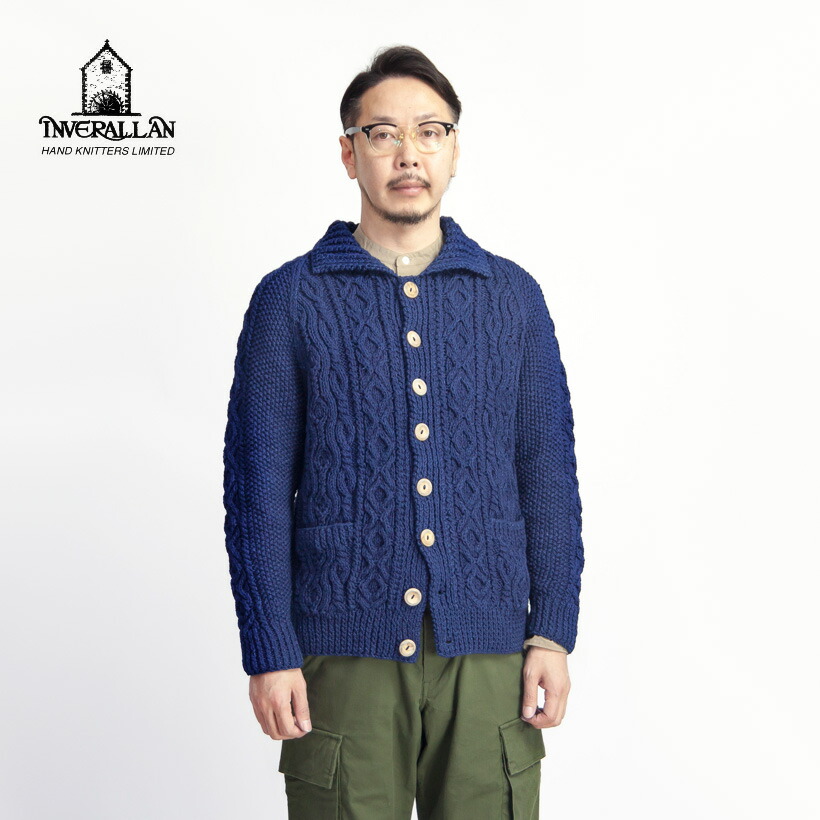 楽天市場】【楽天セール価格】INVERALLAN インバーアラン 4A ARAN ハンドニットウールノーカラーカーディガン 手編み メンズ :  MARC ARROWS楽天市場店