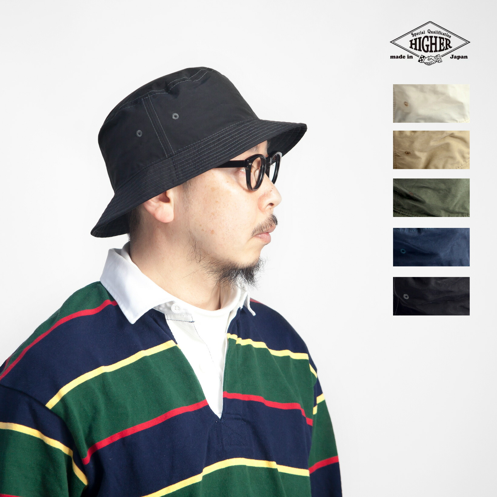HIGHER　ハイヤー　塩縮グログラン　バケットハット　帽子　日本製　メンズ　レディース　ユニセックス