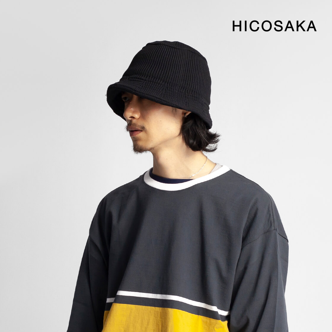 HICOSAKA ヒコサカ ホールガーメント ニットバケットハット 鳥打ち帽 H306 日本製 メンズ レディース