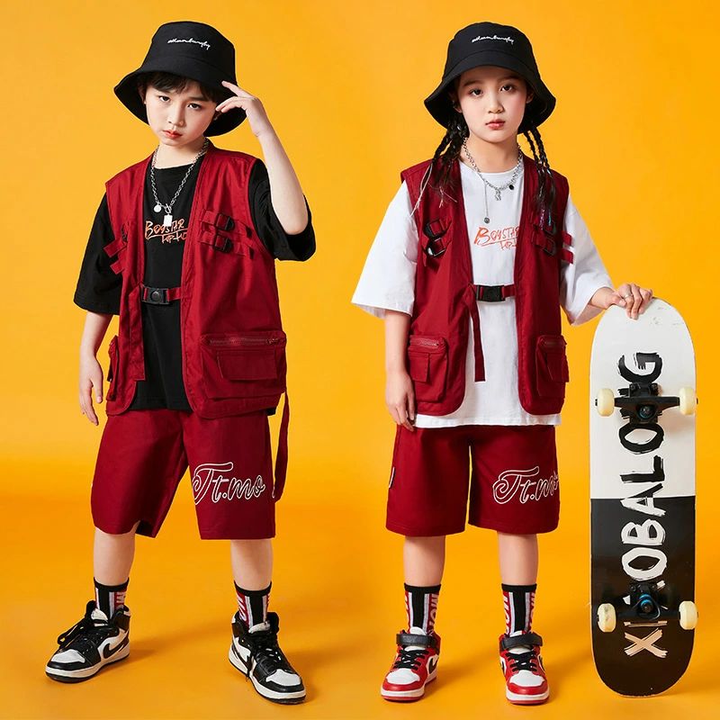 キッズダンス衣装 セットアップ 韓国 子供服 オレンジ トップス シャツ 半ズボン 短パン スカート へそ出し チェック柄 hiphop kpop