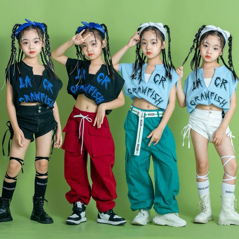 【2点仕掛ける】キッズダンス 社交ダンスお召しもの デニム ジーンズスコート セットアップ 御居処跳ねる チュール ヘソ出し 御姉さん セットアップ
