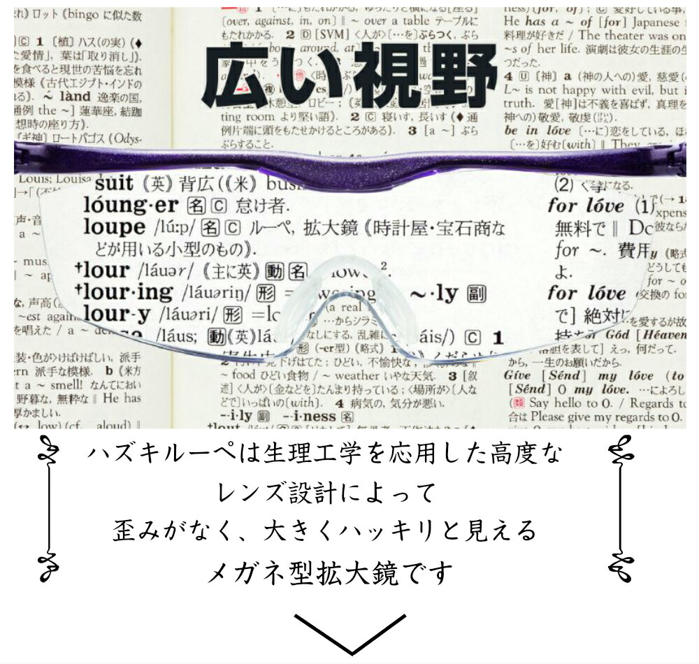正規品 クリアレンズ Hazuki 正規品 ハズキルーペ ラージ クリアレンズ 1 6倍と1 85倍からお選びください オススメ 新型 最新 最新 拡大鏡 メガネ ルーペ 美容と健康専門のmarche De Beaute新色追加 10色展開 両手が使える拡大鏡 メガネの上から掛けられます