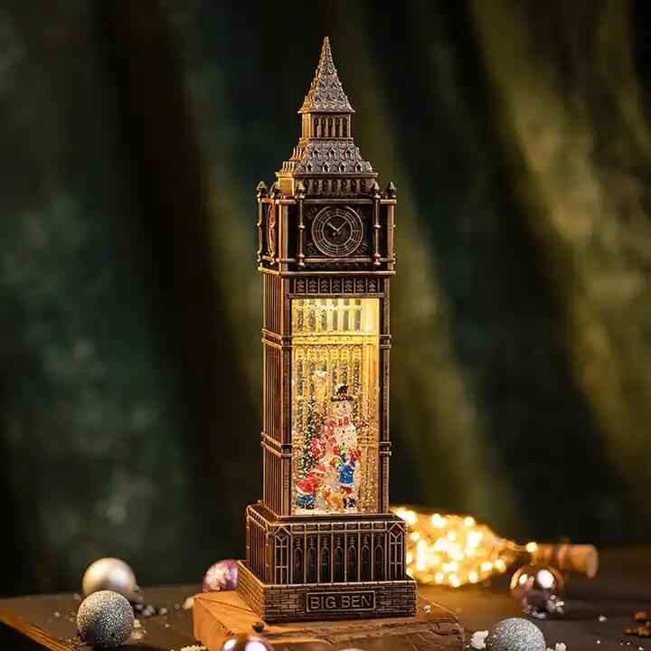 楽天市場】グリッタービッグベン スノーイングランタン 高さ38cm 電子