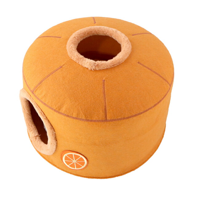 【楽天市場】【スーパーSALE 15％OFF】猫ベッド キャットハウス 小型犬 ニャンともデザートパイ オレンジ ペッツルート 冬用 暖かい
