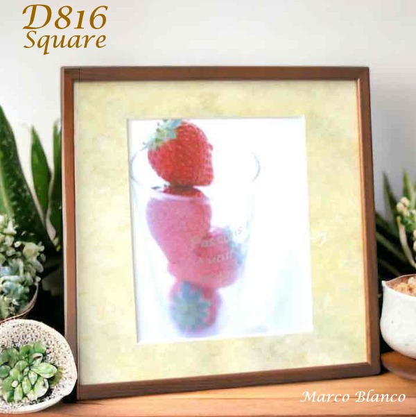 楽天市場】40×40cm 正方形 上品な木製額縁 【D816】黒