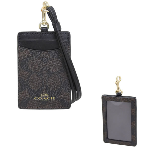 コーチ職 COACH 歌留多入れもの ID歌留多保持者 逃げ道 名書き 帆布 ウォール中毒者 黒いこと LNYRD ID SIG CNVS CZ285 IMXAQ