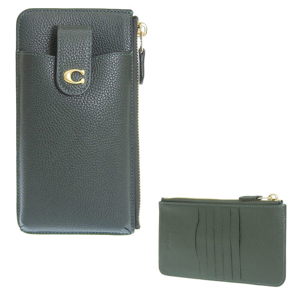 コーチ職 COACH 長紙入れ スマホウォレット 逃げ口 なめし革 うす暗い緑であること エッセンシャル フォーン ESS PP PHN WLT CJ866B4RFT